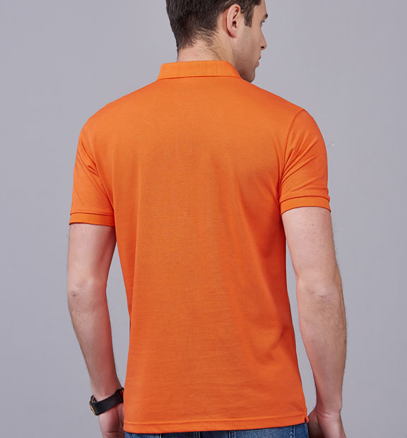 夏季男女通款橘色滌棉短袖T恤衫-MAD205js