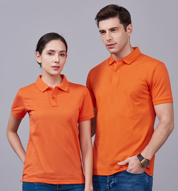 夏季男女通款橘色滌棉短袖T恤衫-MAD205js