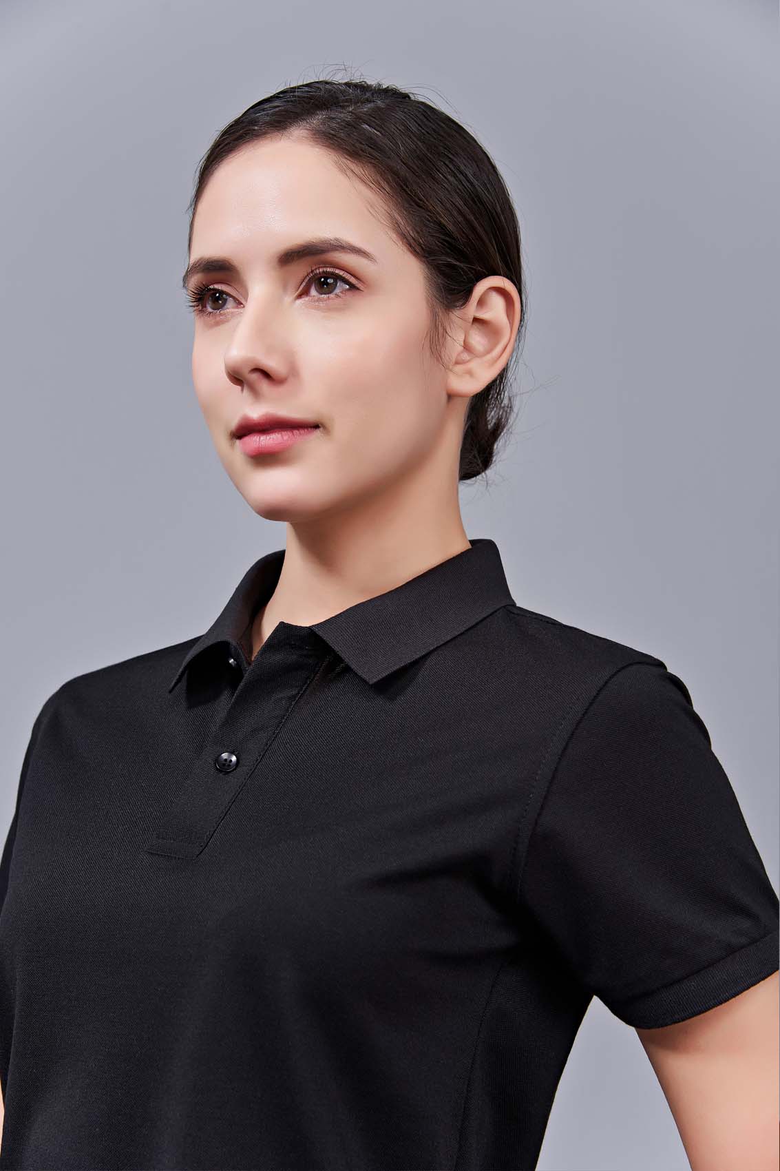 夏季男女通款黑色短袖商務T恤衫-MAD205hs