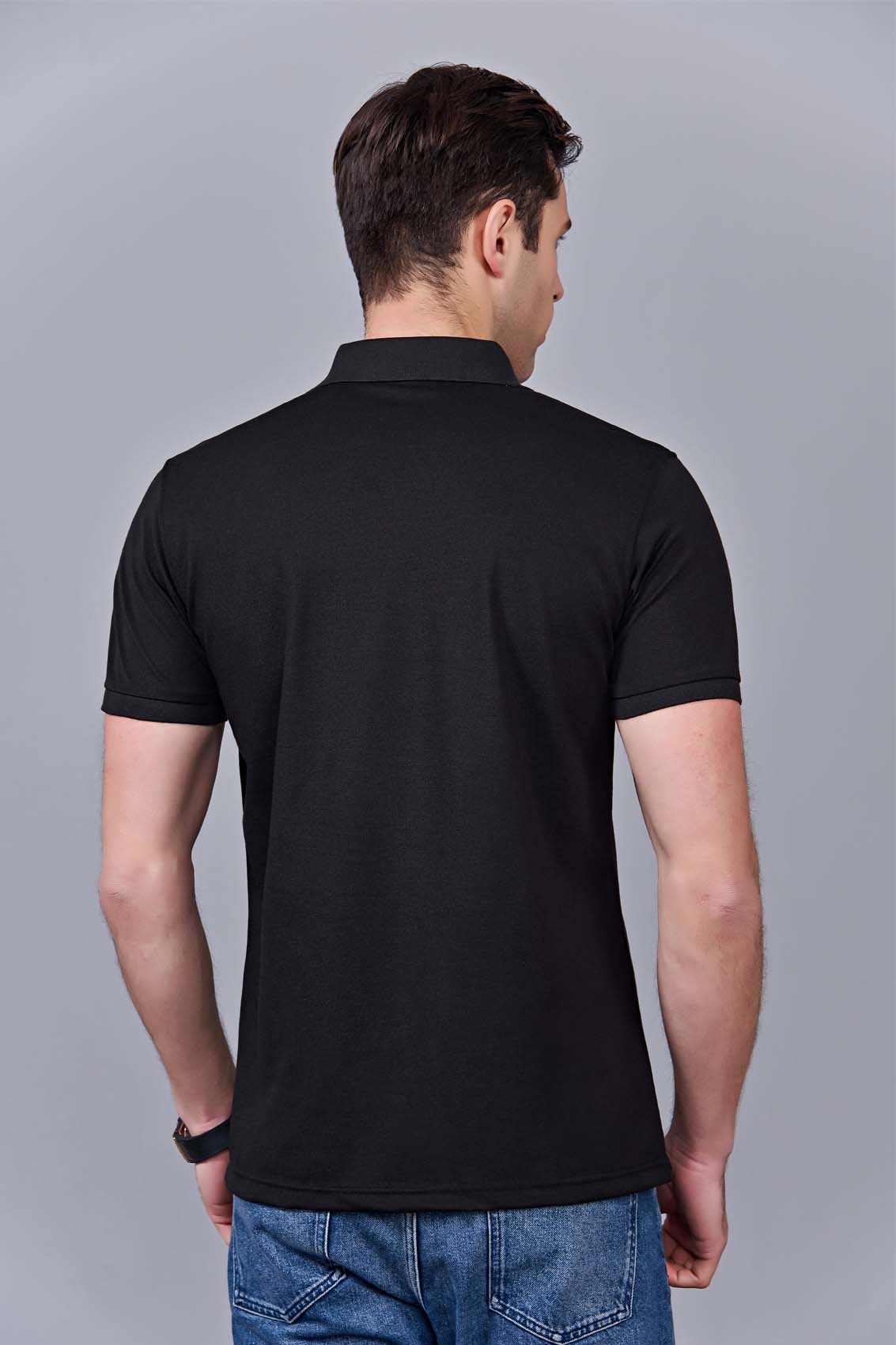 夏季男女通款黑色短袖商務T恤衫-MAD205hs