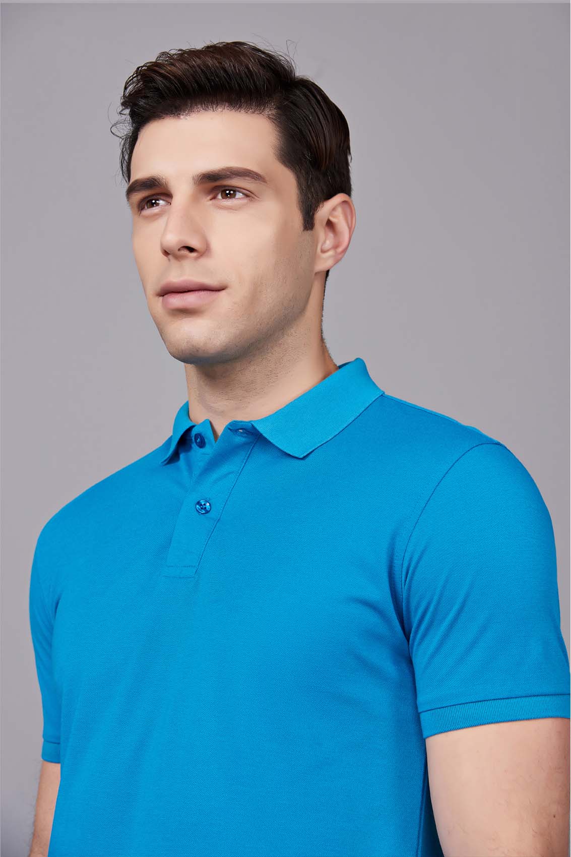 夏季男女通款湖藍(lán)色短袖休閑T恤衫-MAD205hl