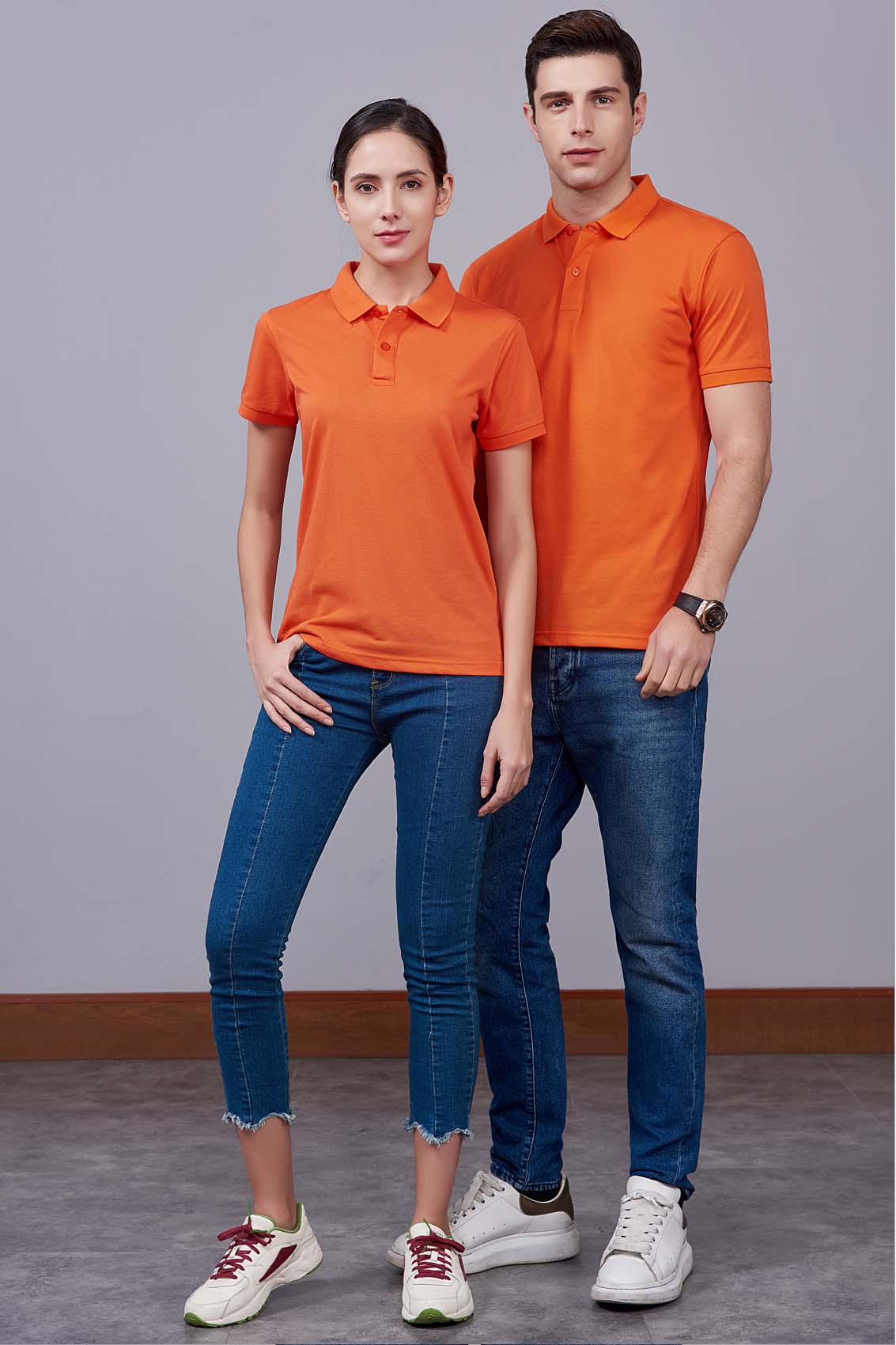 夏季男女通款橘色短袖T恤衫-MAD205js