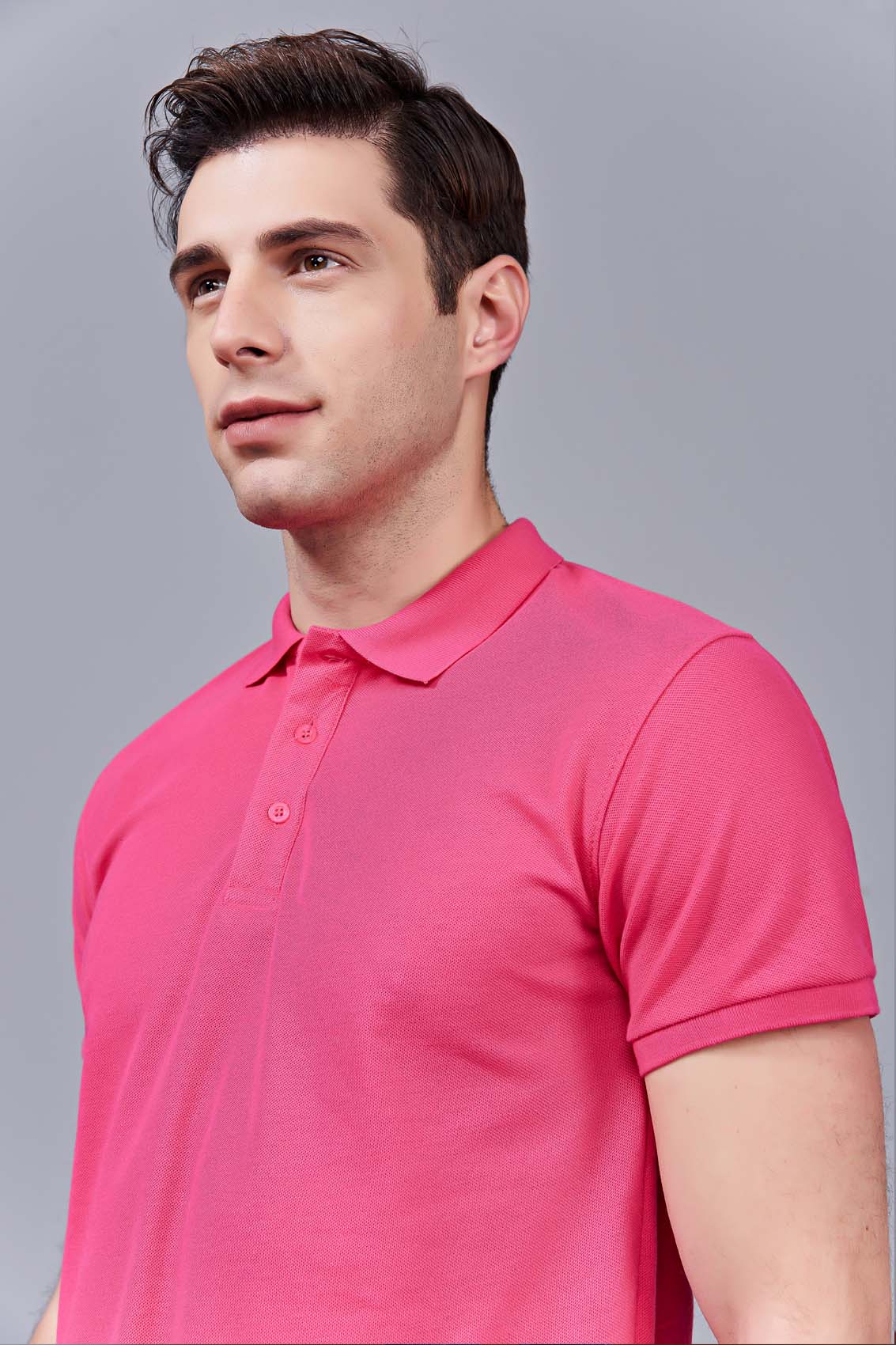 夏季男女通款玫紅色短袖T恤衫-MAD205mh