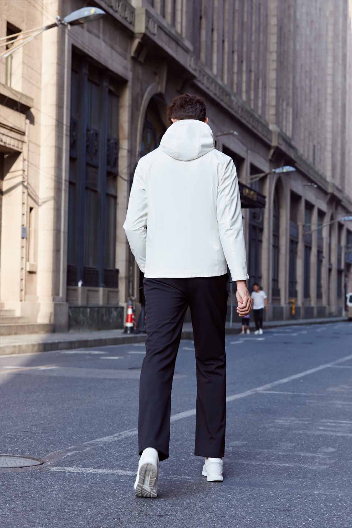 春秋季節白色男女同款沖鋒衣上衣外套#798