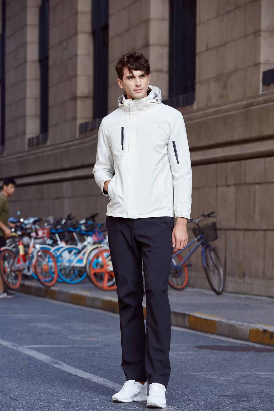 春秋季節白色男女同款沖鋒衣上衣外套#798