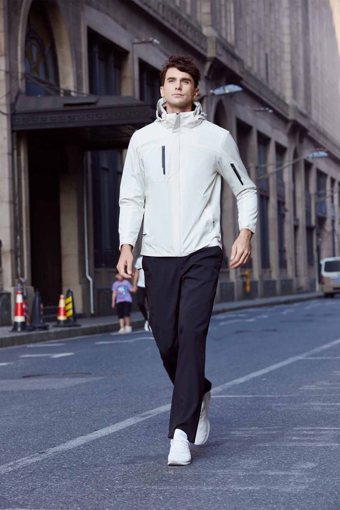 春秋季節白色男女同款沖鋒衣上衣外套#798