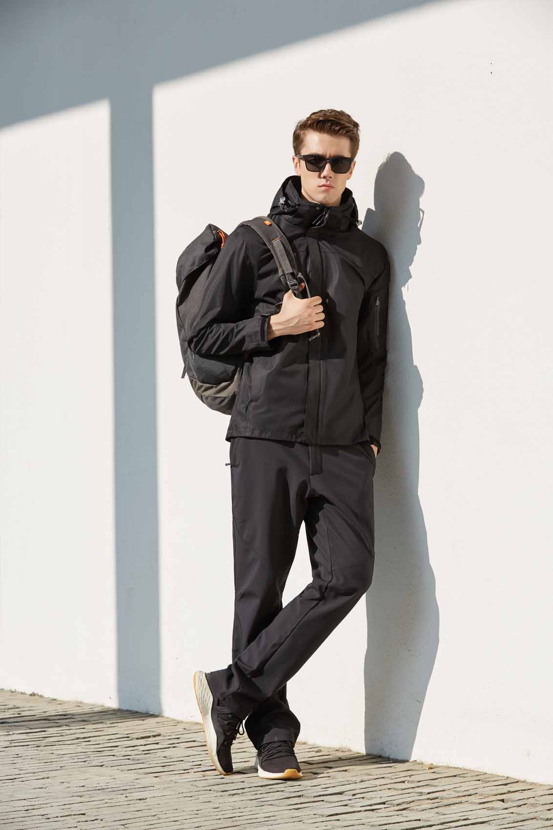 春秋季節黑色男女同款沖鋒衣上衣外套#798