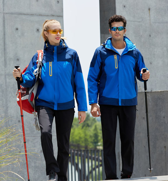 藍色男女同款活里活面搖粒絨沖鋒衣上衣外套-798#