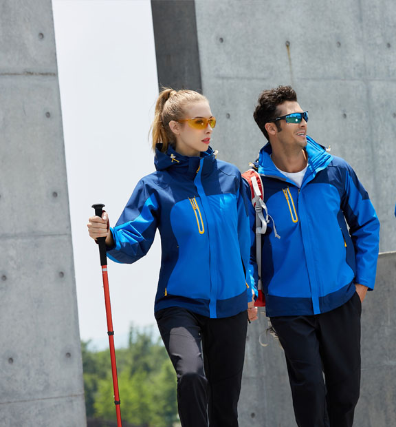 藍色男女同款活里活面搖粒絨沖鋒衣上衣外套-798#