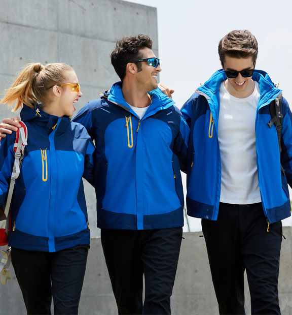 藍色男女同款活里活面搖粒絨沖鋒衣上衣外套-798#