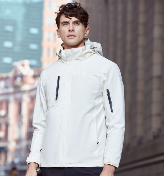 白色男女同款活里活面搖粒絨沖鋒衣上衣外套-798#