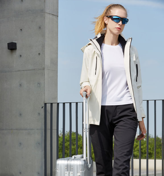 白色男女同款活里活面搖粒絨沖鋒衣上衣外套-798#