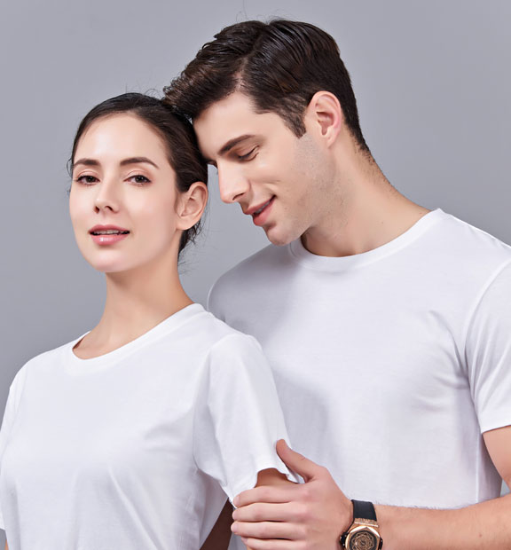 夏季白色男女同款純棉半袖圓領(lǐng)文化衫T19#