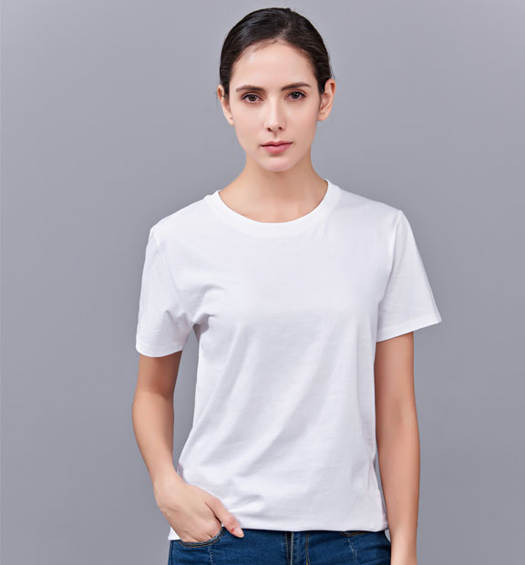 夏季白色男女同款純棉半袖圓領(lǐng)文化衫T19#