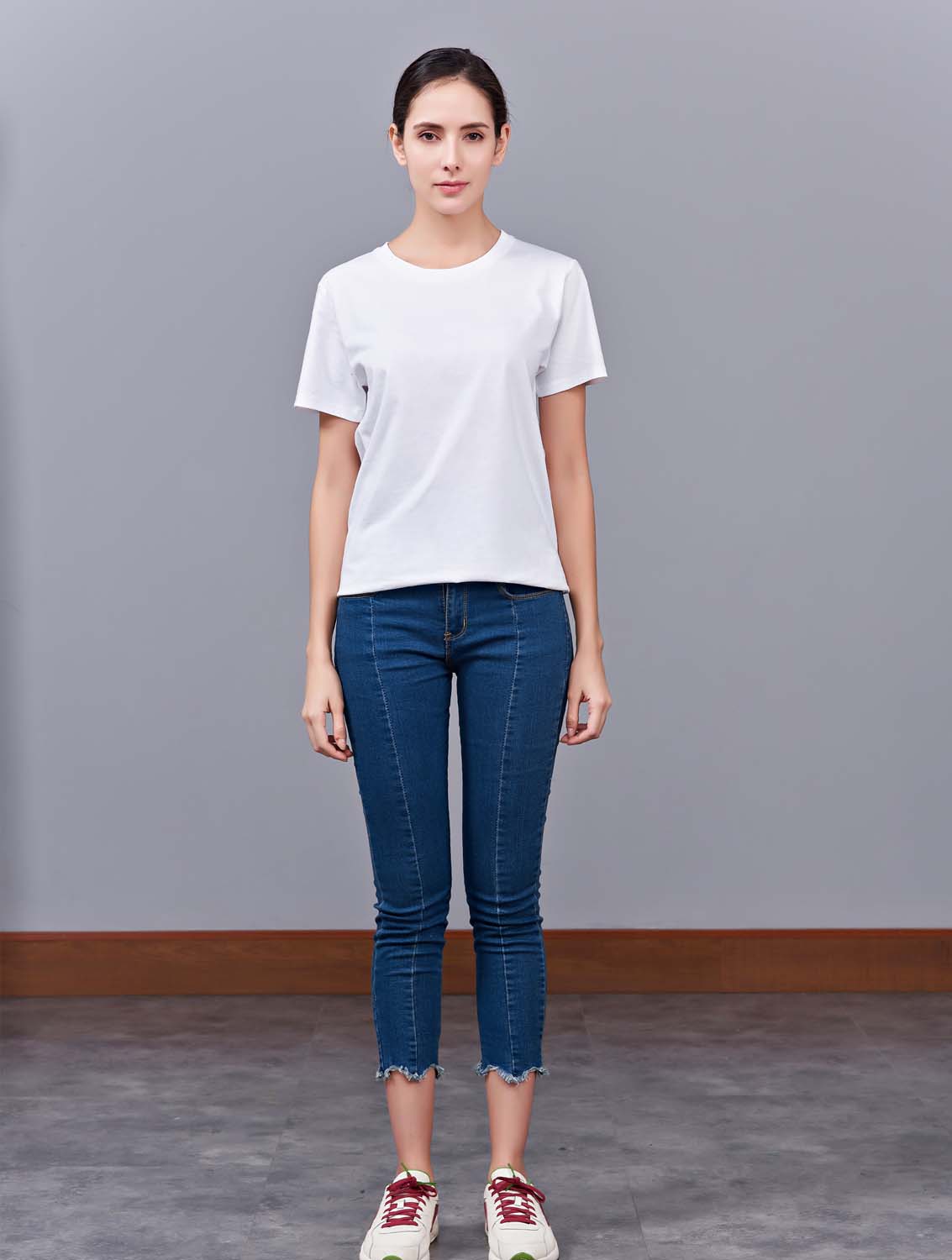 夏季白色男女同款純棉半袖圓領(lǐng)文化衫T19#