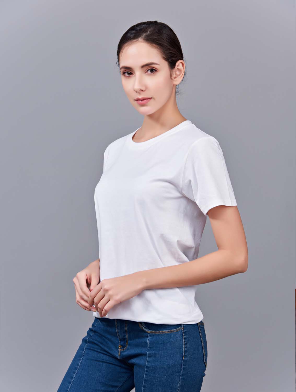 夏季白色男女同款純棉半袖圓領(lǐng)文化衫T19#