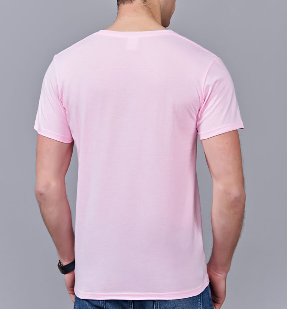 夏季粉色男女同款純棉半袖圓領(lǐng)文化衫T19#