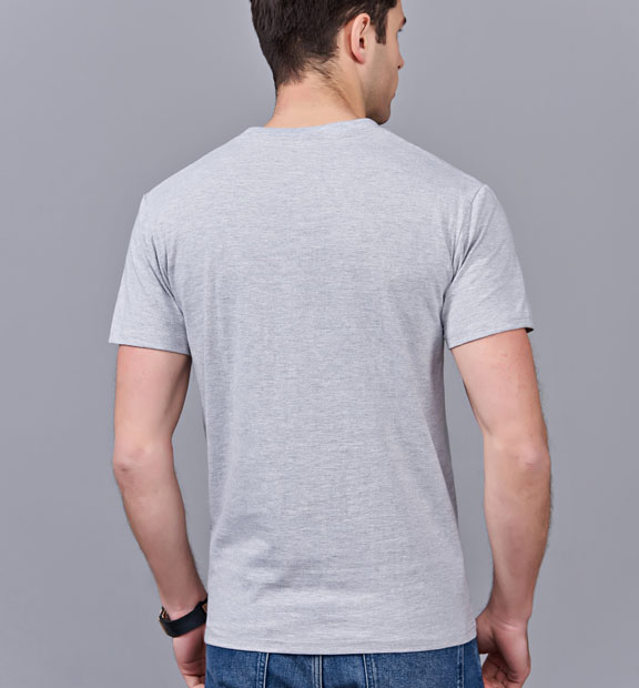 夏季灰色男女同款純棉半袖圓領文化衫T19#