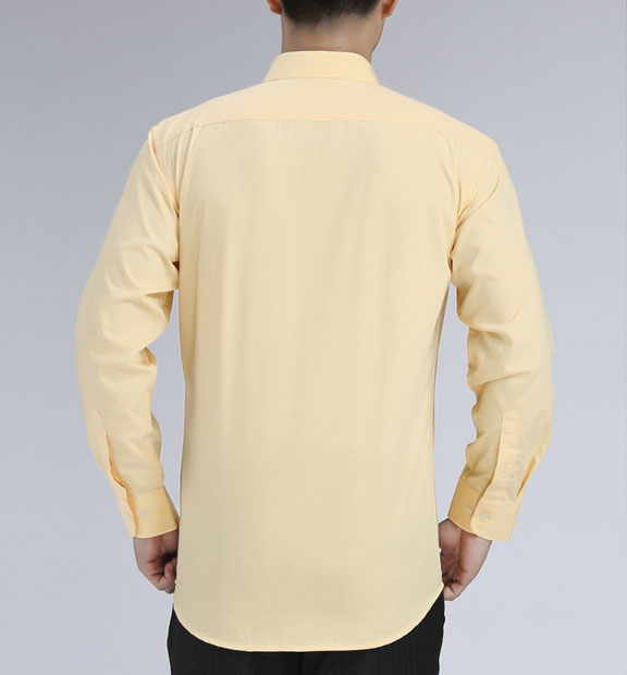 黃色男款滌棉翻領長袖北京出租車司機襯衫-TAXI01#