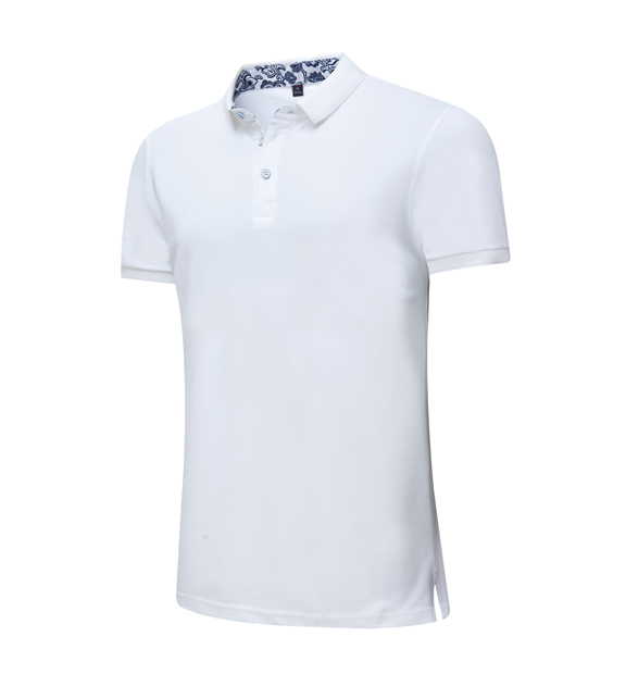 夏季白色男女同款滌棉短袖翻領時尚T恤衫/polo衫-025#
