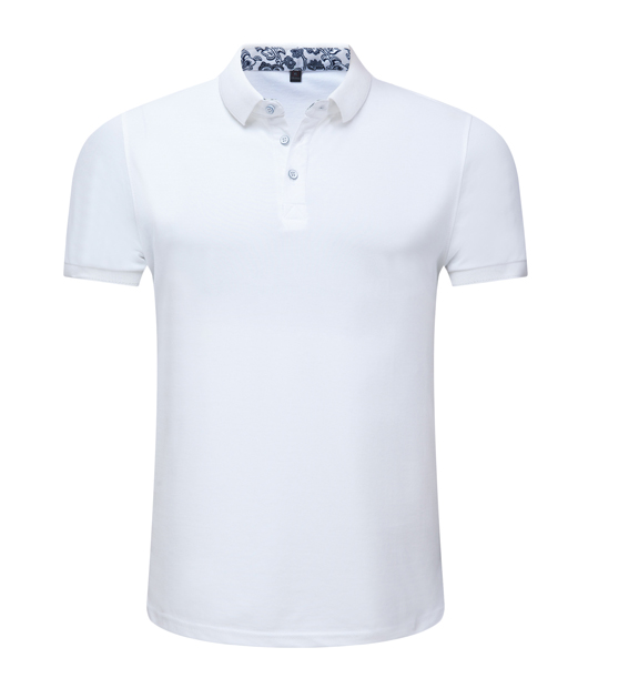 夏季白色男女同款滌棉短袖翻領時尚T恤衫/polo衫-025#