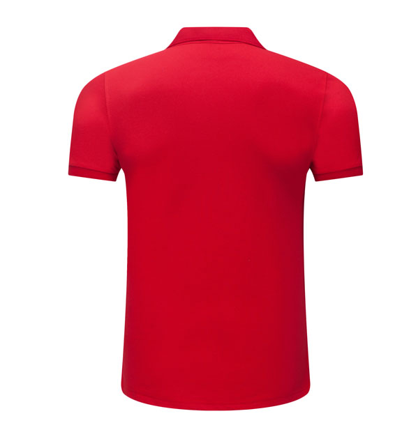 夏季大紅色男女同款滌棉短袖翻領時尚T恤衫/polo衫-025#