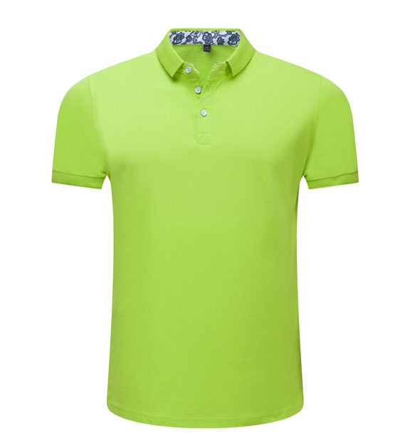 夏季果綠色男女同款滌棉短袖翻領時尚T恤衫/polo衫-025#