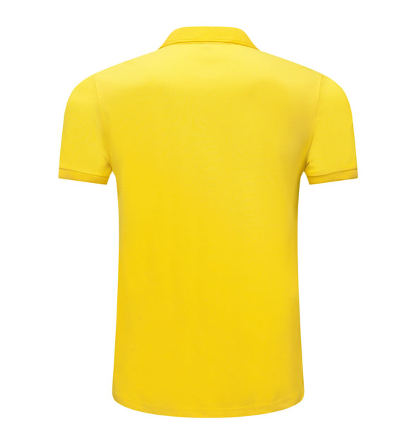 夏季黃色男女同款滌棉短袖翻領時尚T恤衫/polo衫-025#