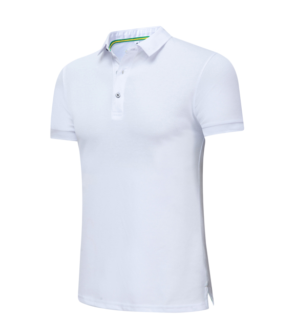 夏季白色男女同款絲光棉短袖翻領商務T恤衫/Polo衫-1503#