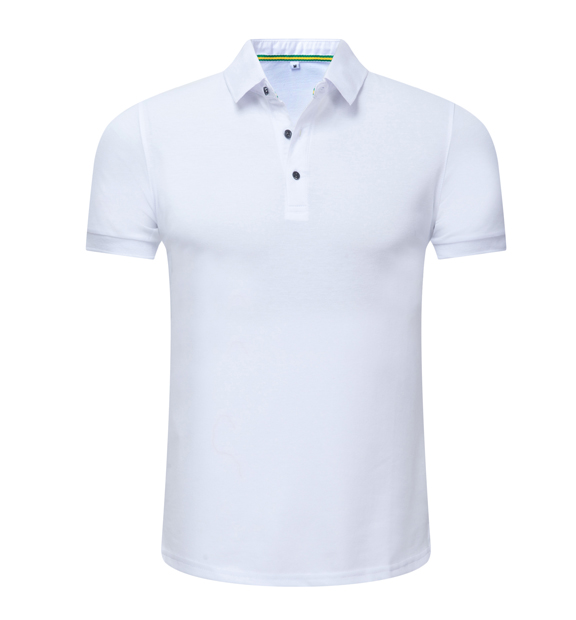 夏季白色男女同款絲光棉短袖翻領商務T恤衫/Polo衫-1503#