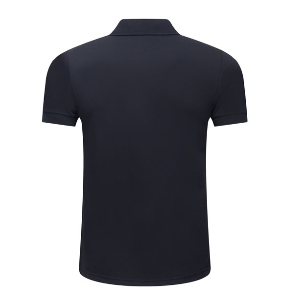 夏季藏藍色男女同款絲光棉短袖翻領休閑T恤衫/Polo衫-1503#