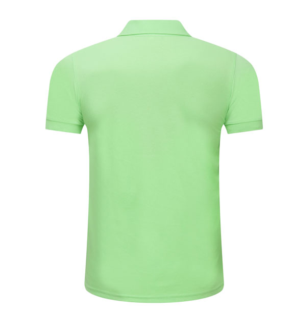 夏季果綠色男女同款絲光棉短袖翻領休閑T恤衫/Polo衫-1503#