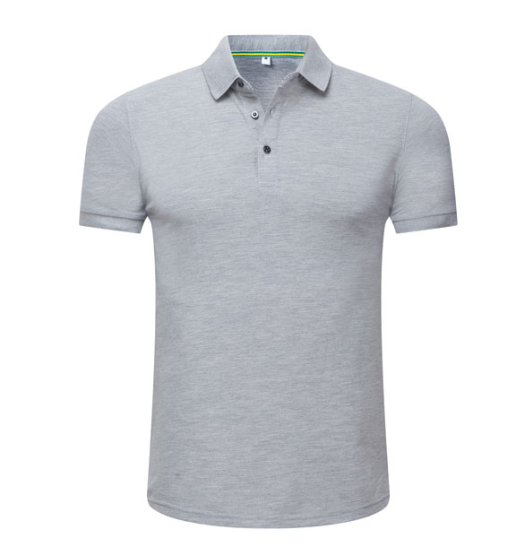 夏季灰色男女同款絲光棉短袖翻領商務T恤衫/Polo衫-1503#