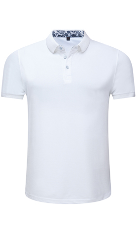 夏季白色男女同款滌棉短袖翻領時尚T恤衫/polo衫-025#