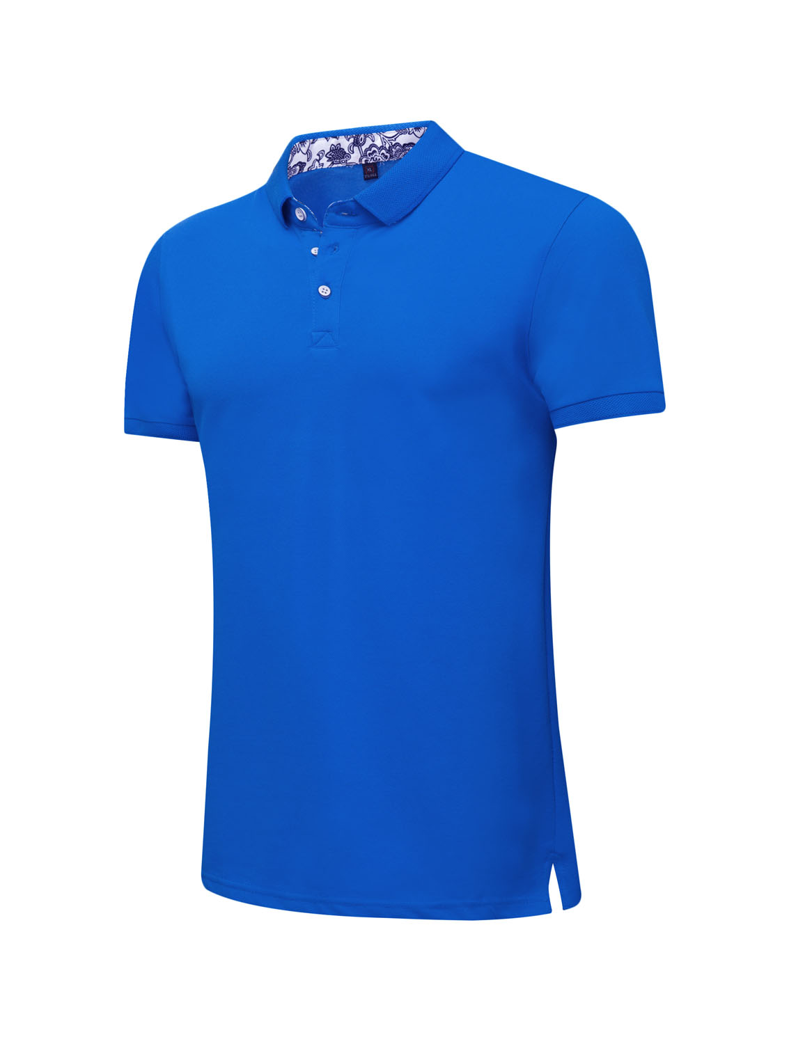 夏季寶藍色男女同款滌棉短袖翻領(lǐng)時尚T恤衫/polo衫-025#