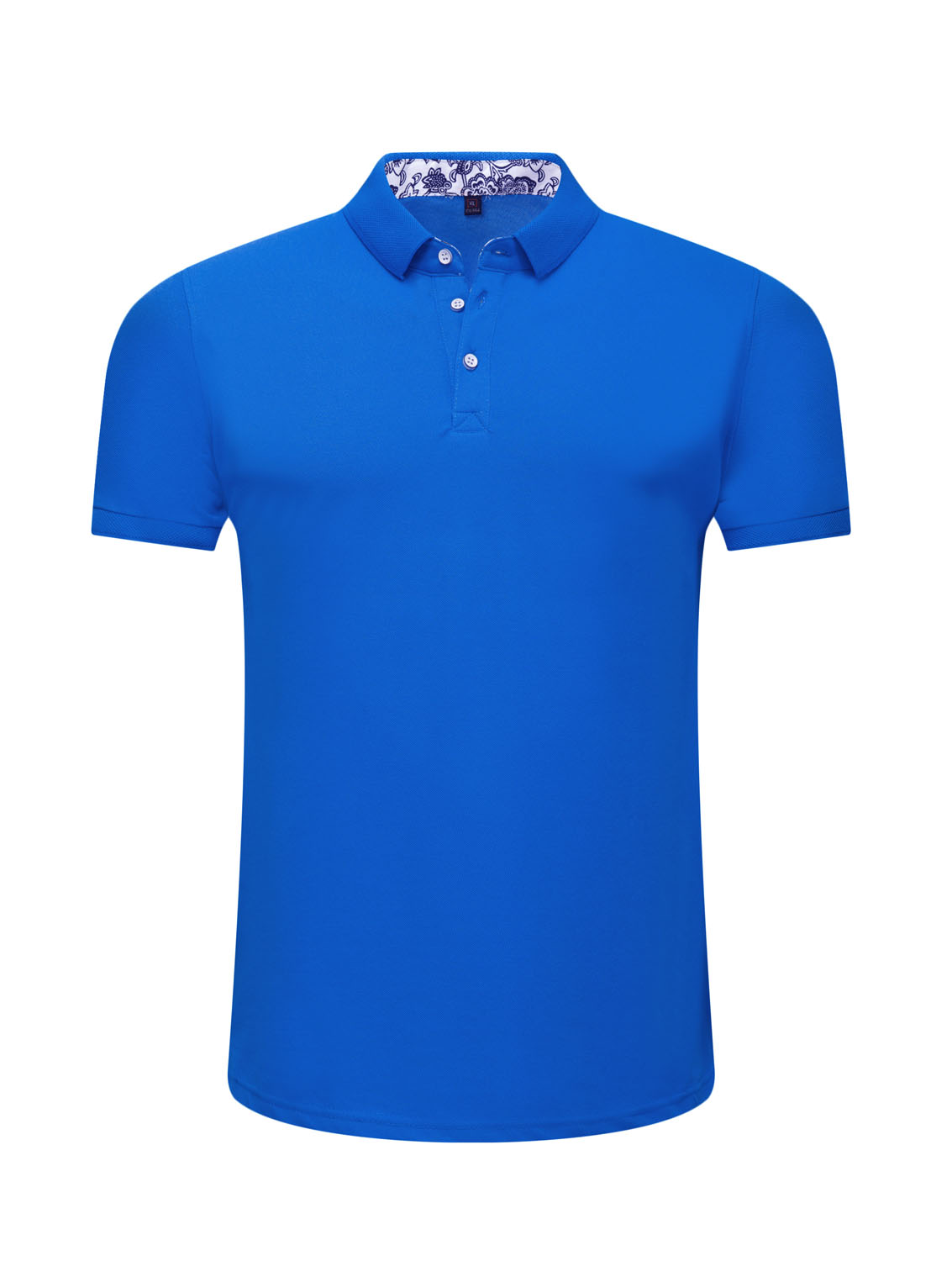 夏季寶藍色男女同款滌棉短袖翻領(lǐng)時尚T恤衫/polo衫-025#