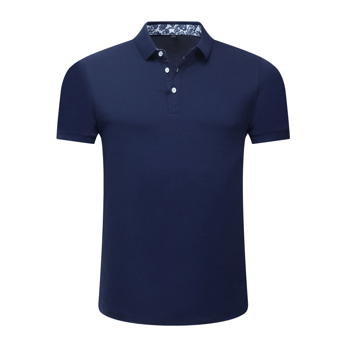 夏季藏藍色男女同款滌棉短袖翻領時尚T恤衫/polo衫-025#