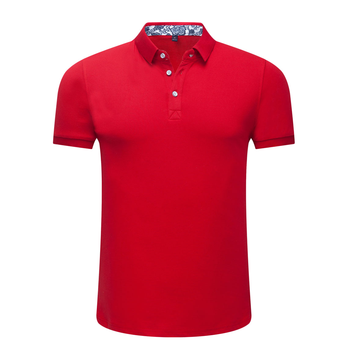 夏季大紅色男女同款滌棉短袖翻領時尚T恤衫/polo衫-025#
