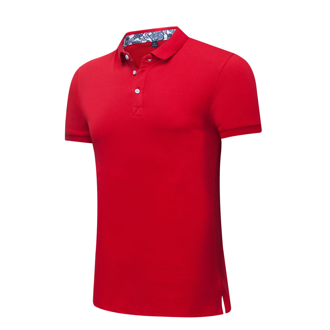 夏季大紅色男女同款滌棉短袖翻領時尚T恤衫/polo衫-025#
