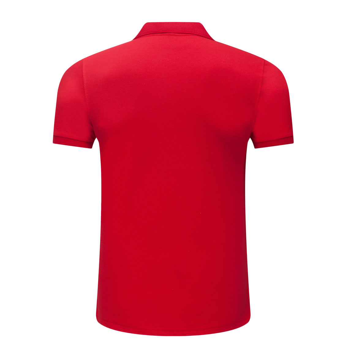 夏季大紅色男女同款滌棉短袖翻領時尚T恤衫/polo衫-025#