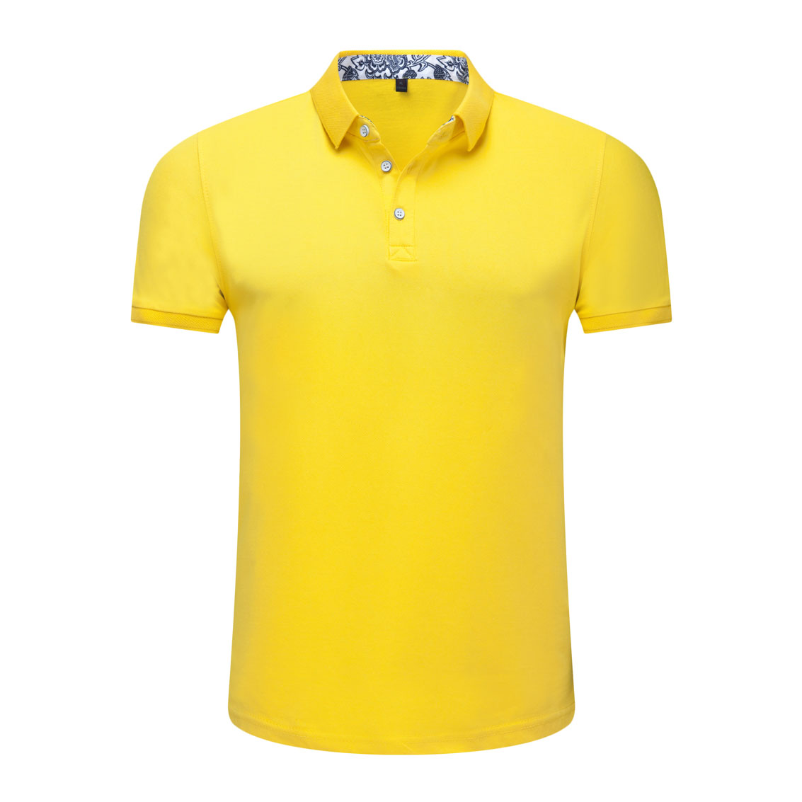 夏季黃色男女同款滌棉短袖翻領時尚T恤衫/polo衫-025#