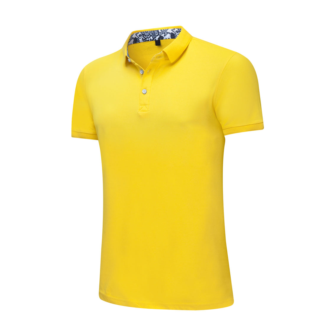 夏季黃色男女同款滌棉短袖翻領時尚T恤衫/polo衫-025#