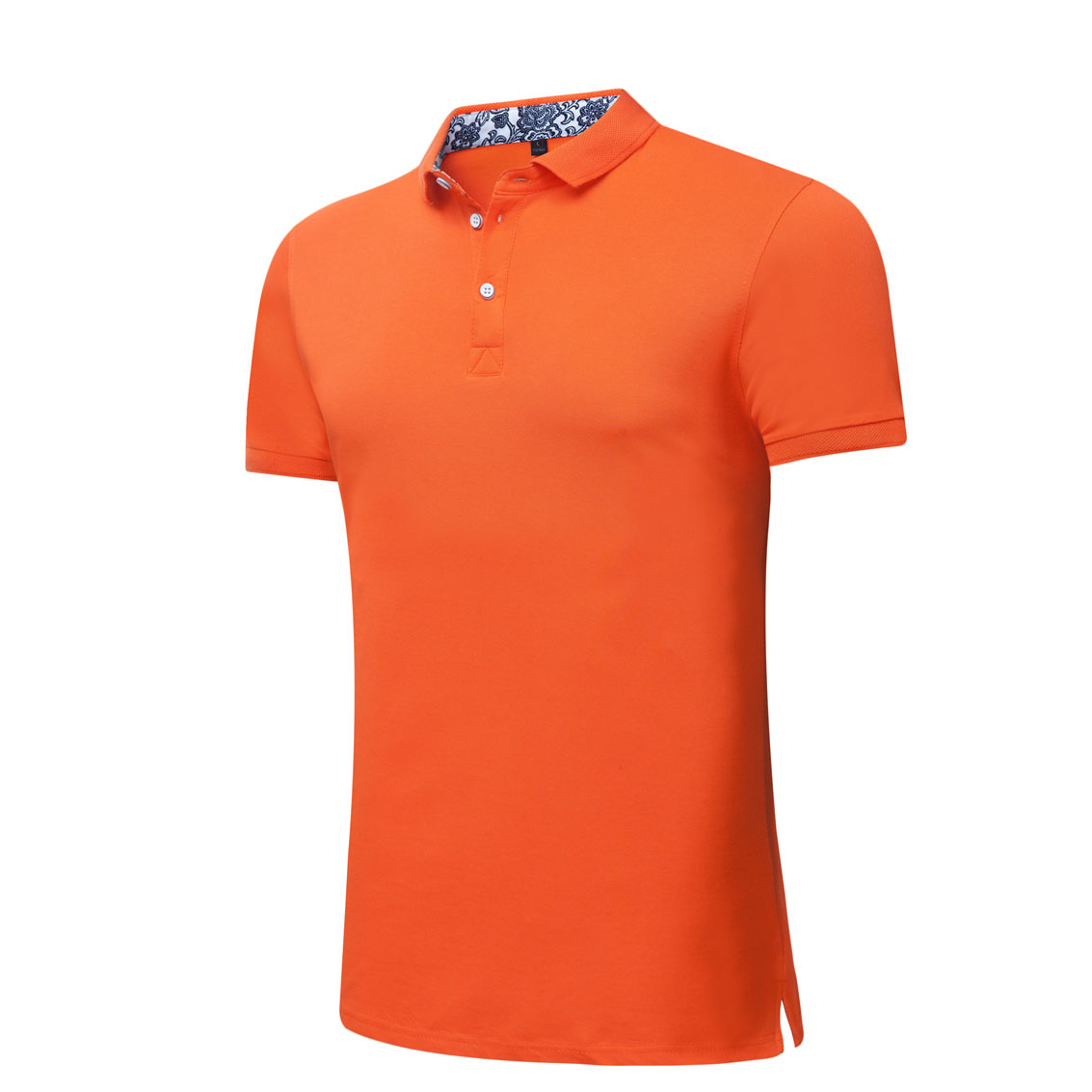 夏季橘色男女同款滌棉短袖翻領時尚T恤衫/polo衫-025#