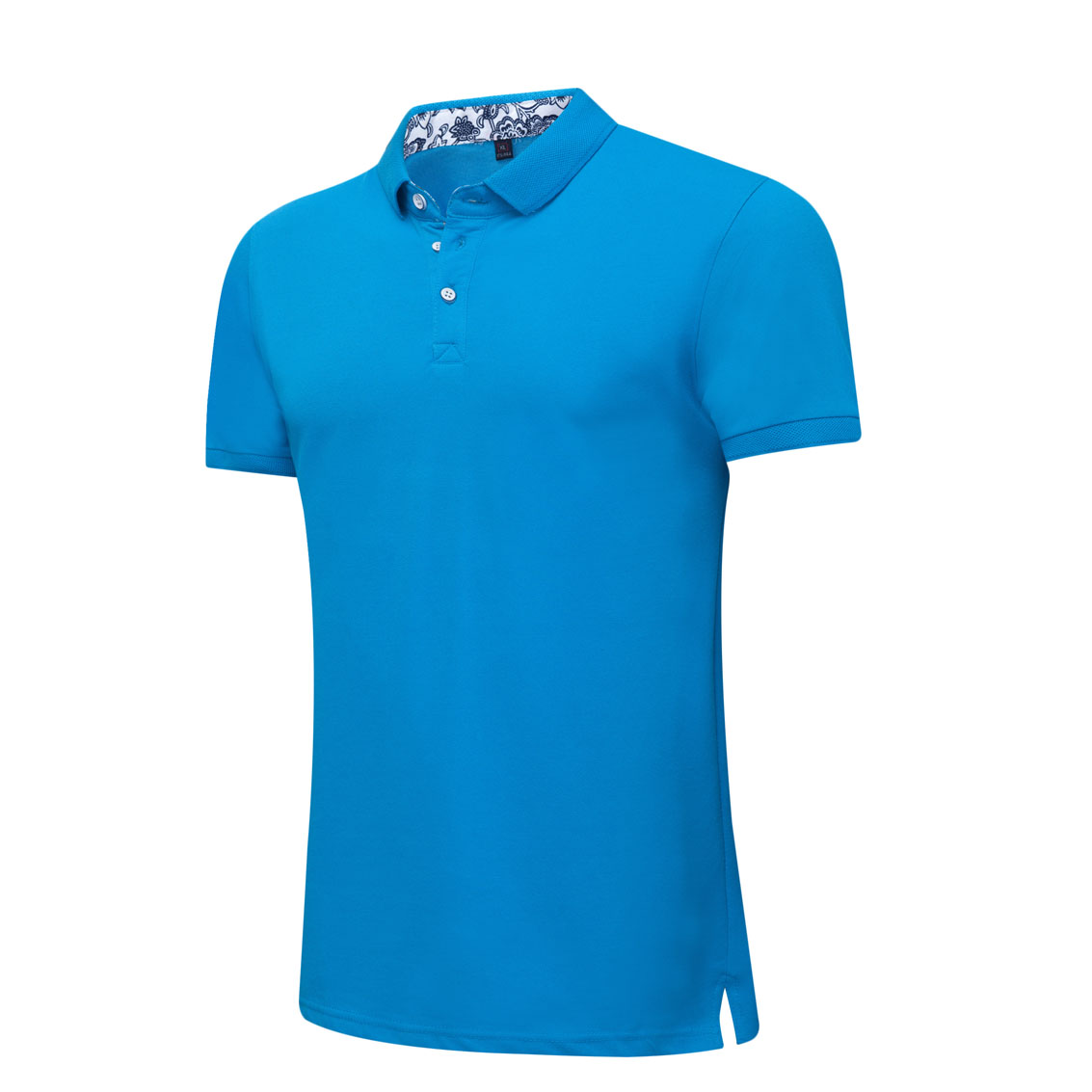 夏季淺藍色男女同款滌棉短袖翻領時尚T恤衫/polo衫-025#