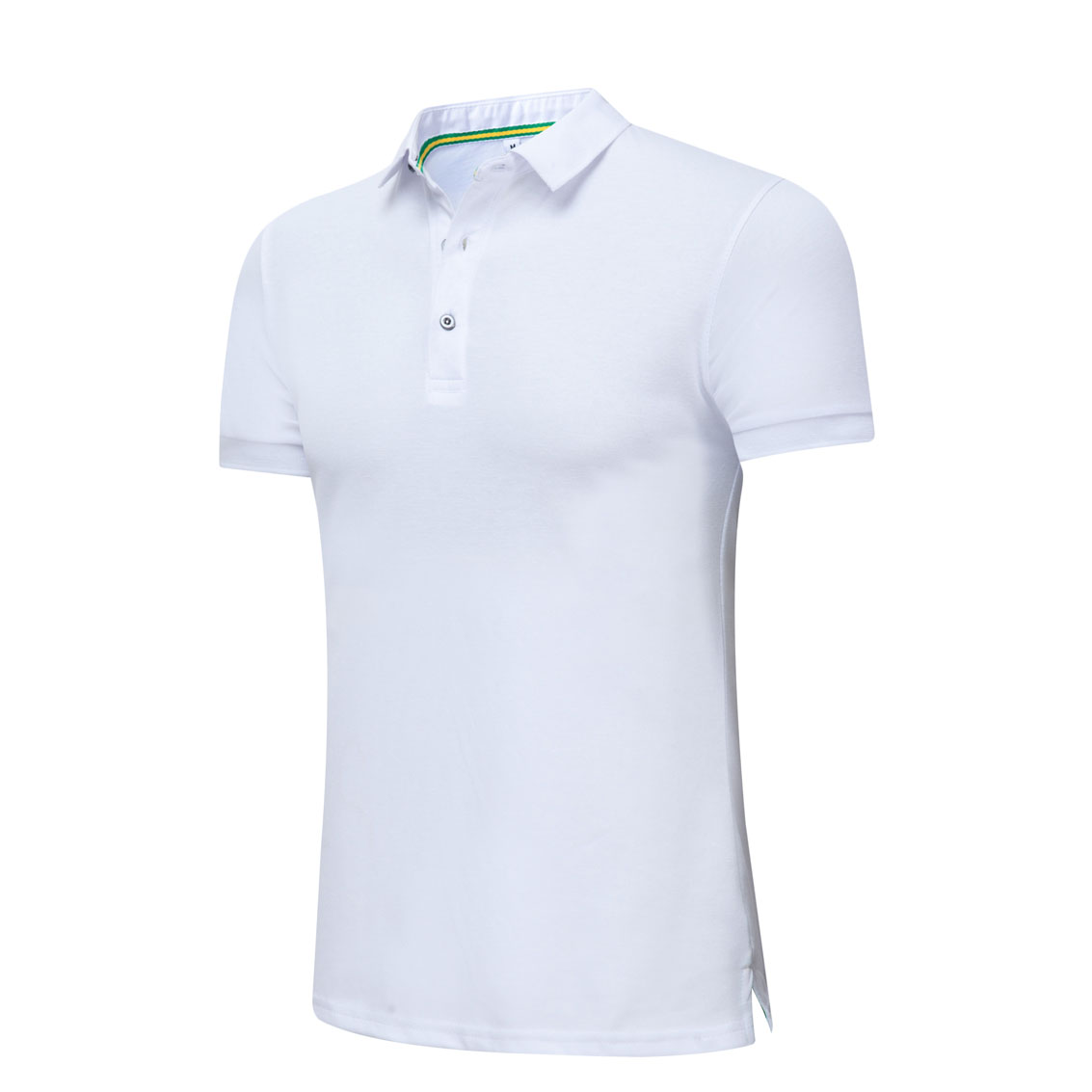 夏季白色男女同款絲光棉短袖翻領商務T恤衫/Polo衫-1503#