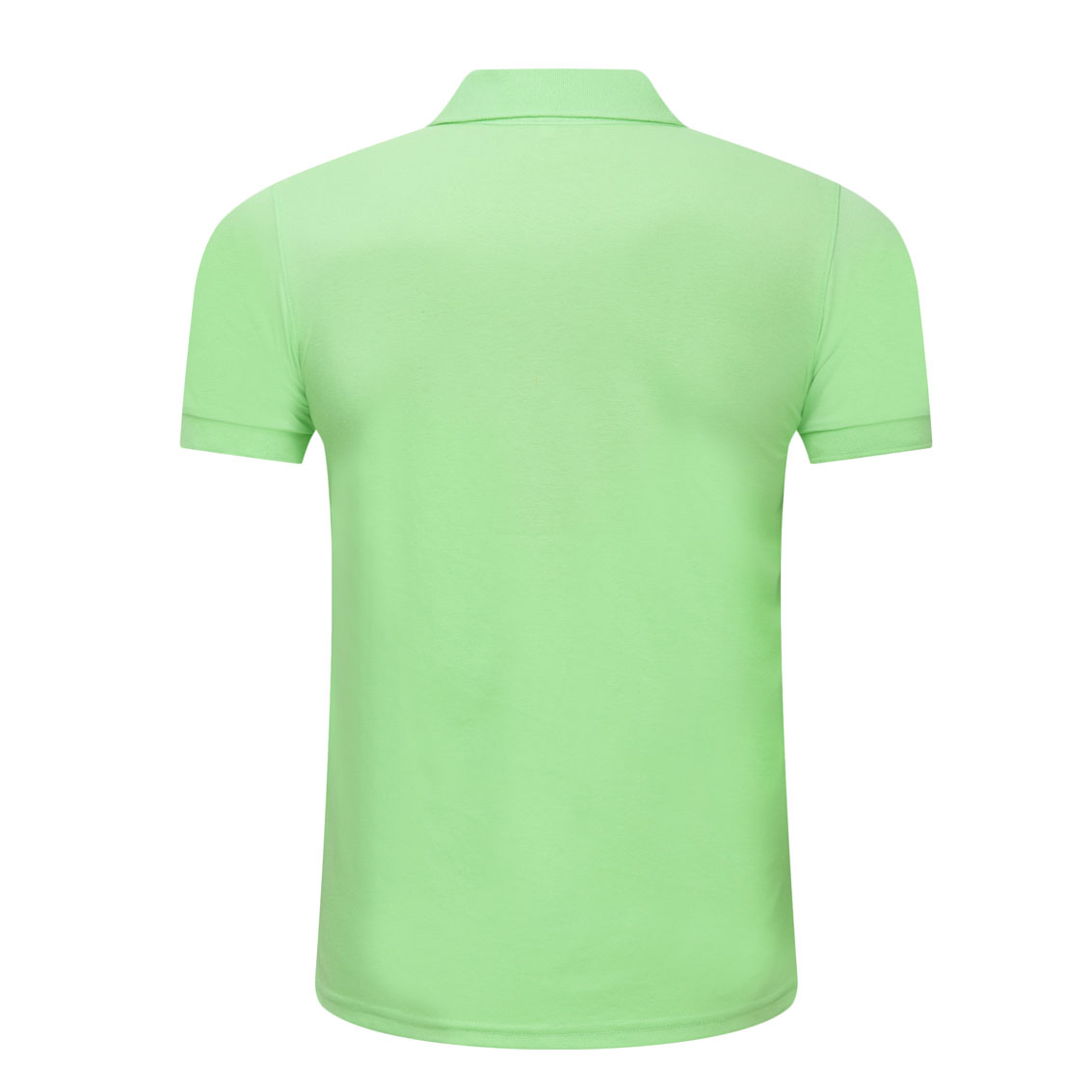 夏季果綠色男女同款絲光棉短袖翻領休閑T恤衫/Polo衫-1503#