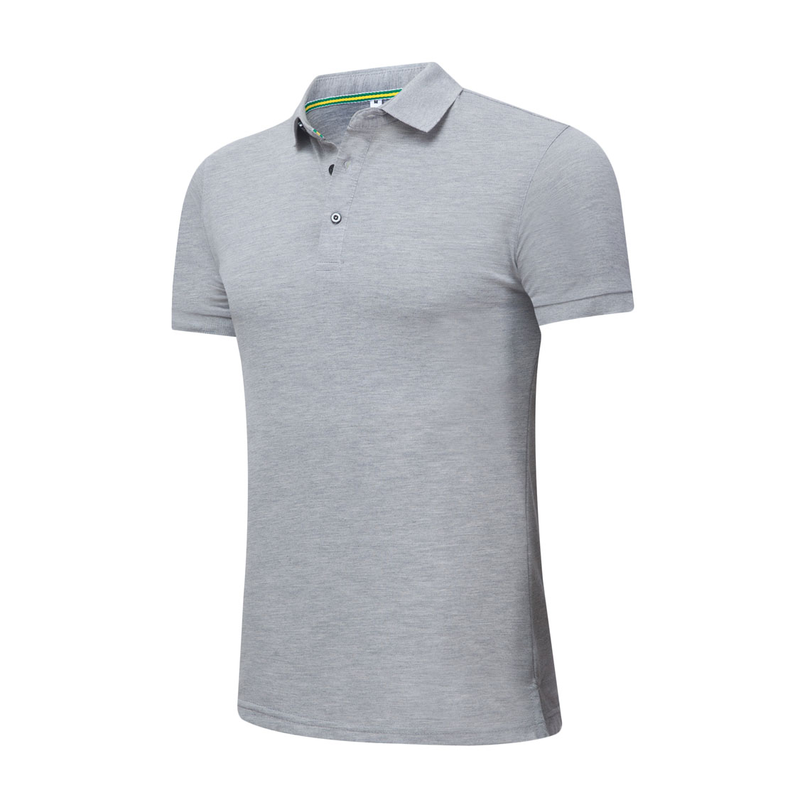 夏季灰色男女同款絲光棉短袖翻領商務T恤衫/Polo衫-1503#