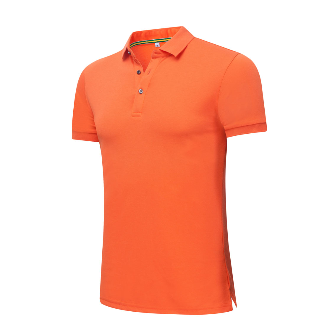 夏季橘色男女同款絲光棉短袖翻領(lǐng)休閑T恤衫/Polo衫-1503#