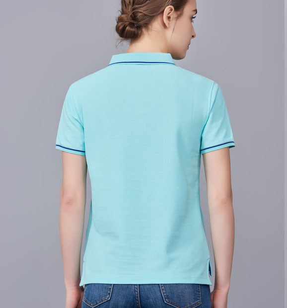 夏季玉綠男女同款絲綢質感透氣翻領商務POLO衫/T恤衫-1898#