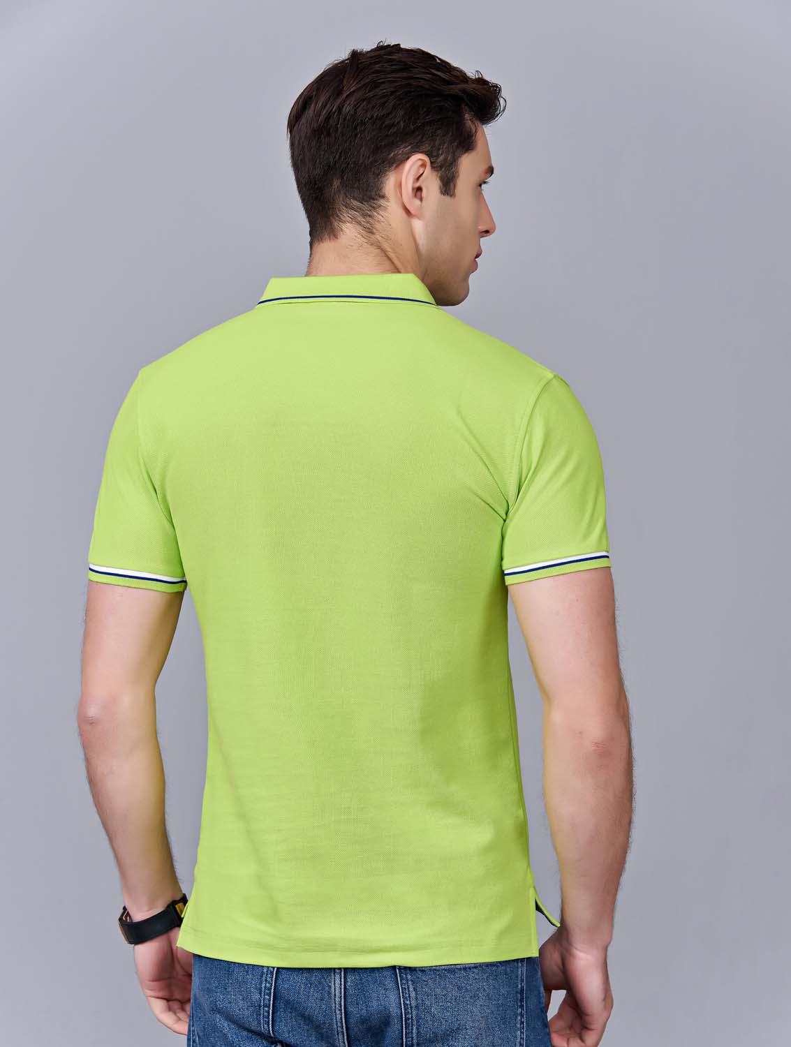 夏季果綠色男女同款絲綢質(zhì)感透氣翻領(lǐng)商務(wù)POLO衫/T恤衫-1898#